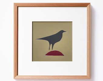 Stampa su linoleum Black Bird: Paesaggio astratto da parete