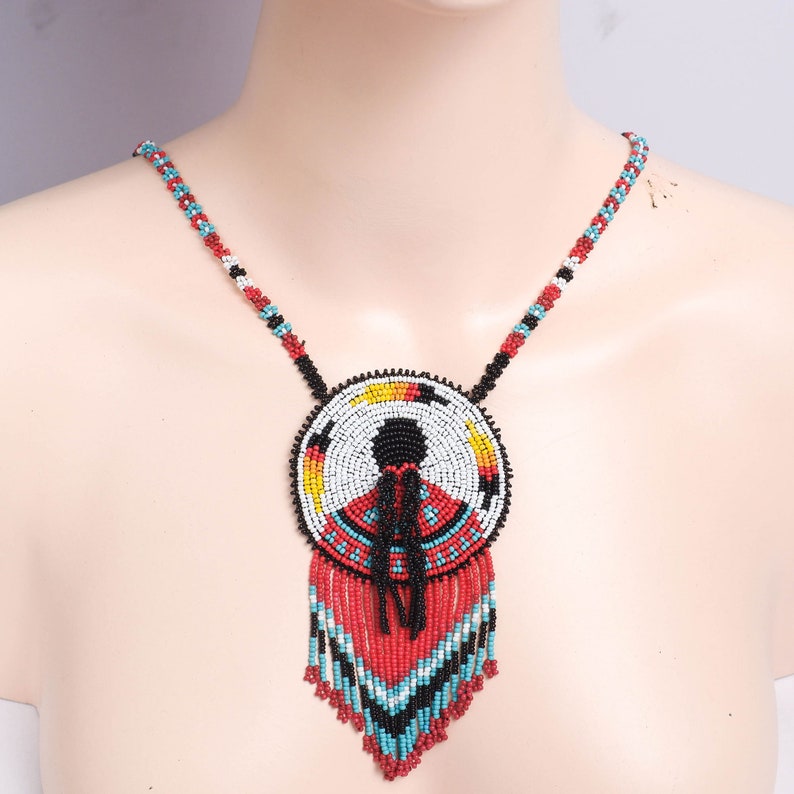 Native Americans Jewelry, MMIW Indigenous Women Handmade Beaded Necklace Premium, Native