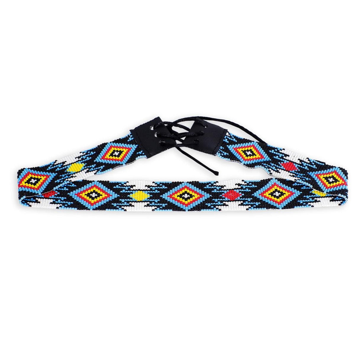 Payette Pattern Beaded Hatband Full Brim Fedora, Native American