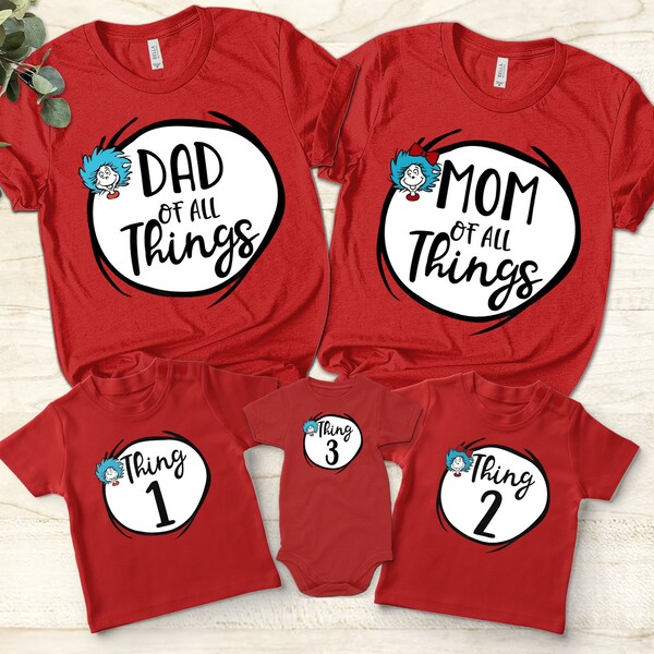 thumbnail image 2 of Thing One And Thing Two Matching T-Shirt - Dr Seuss World Book Day Shirt For Men, Women, Kids 2 of 6