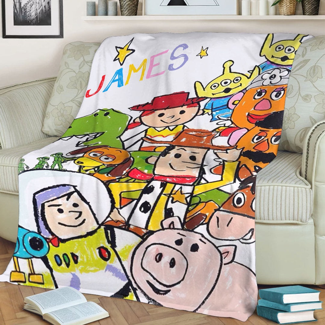 Personalized Toy Story Blanket Baby Blanket Personalized Toy Etsy