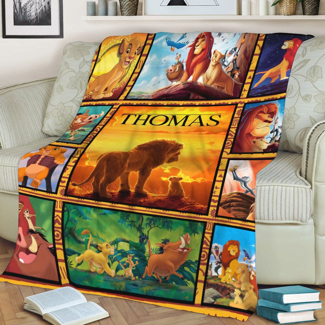 Personalized Lion King Blanket, Lion King Birthday Gift, Lion King