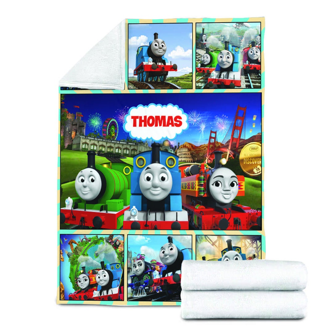 Thomas and Friends Quilt Blanket, Personalized Thomas the Train Fleece