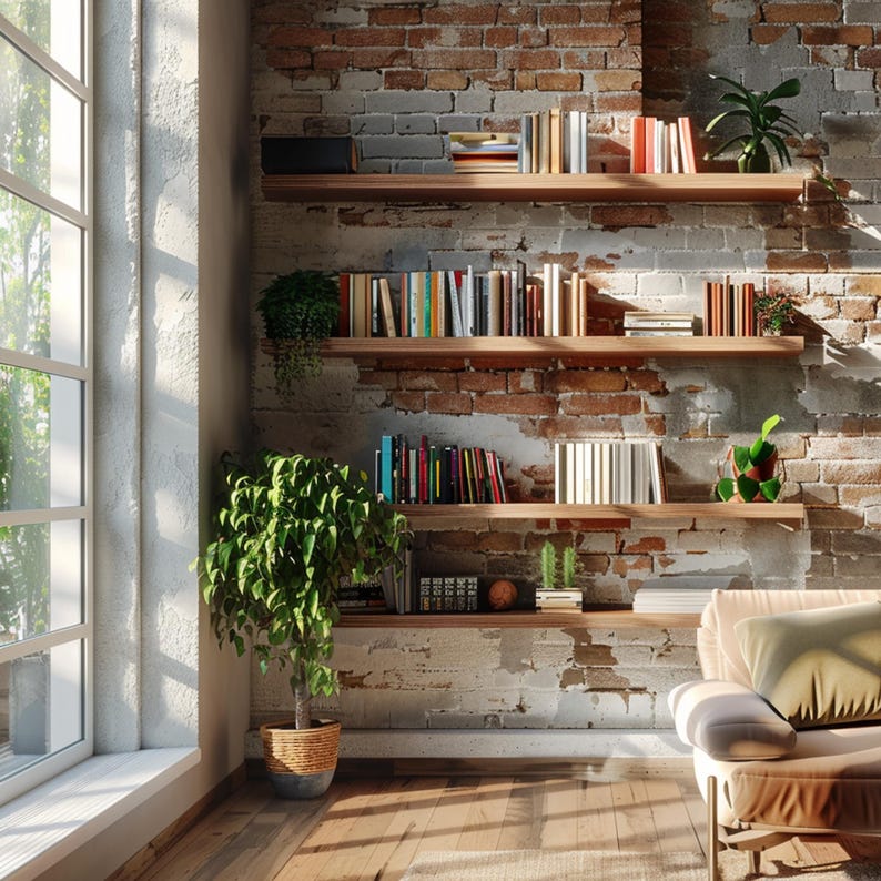 Floating wall shelf, solid oak | straight edge | invisible bracket | handcrafted | oiled or natural image 13