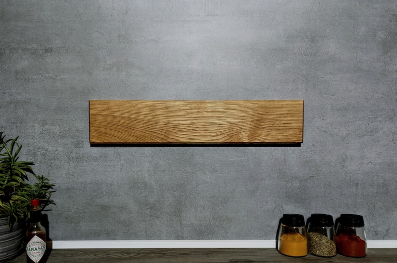 Beautiful knife bar made of solid oak magnetic image 5