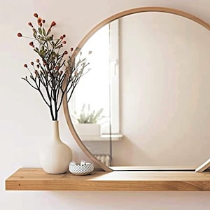 Floating wall shelf, solid oak | straight edge | invisible bracket | handcrafted | oiled or natural image 18