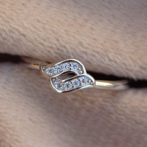925 Sterling Silver Thin Ring, Cubic Zirconia Minimalist Ring, Handmade Vintage Ring For Women, Stackable CZ Ring, Perfect Gift for Her