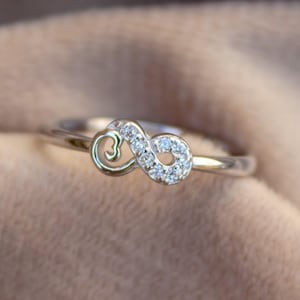 Dainty Thin Cubic Zirconia Silver Ring, 925Sterling Silver Minimalist Ring, Lightweight Silver Ring for Girls, Stacking Ring, Silver CZ Ring