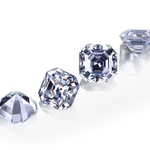 1.5 Carat Asscher Cut Moissanite Stone: D Color VVS1 (GRA Certificate)
