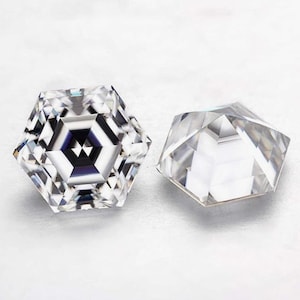 Hexagon Cut Moissanite: D Color VVS1 GRA Certified Stone