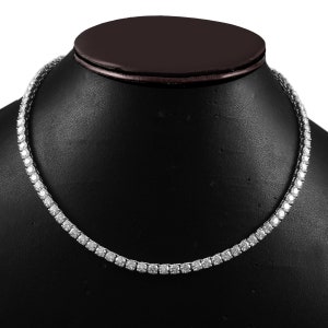 3 mm Lab Diamond Tennis Necklace, Elegant Iced Out Necklace, Lab Grown Diamond Jewelry, 14k, 18k Gold Necklace for Her, Birthday Gift