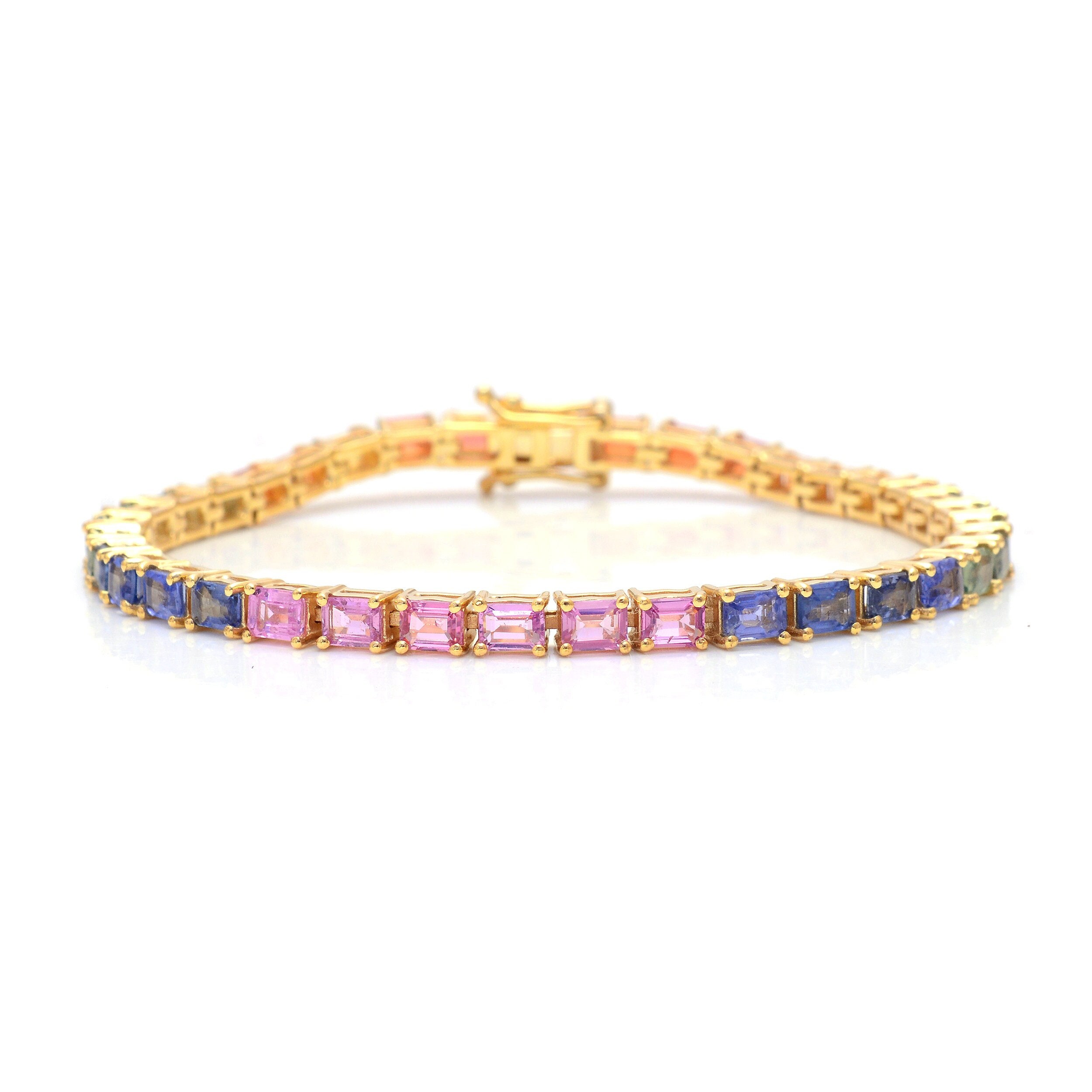 Rainbow diamond tennis best sale bracelet