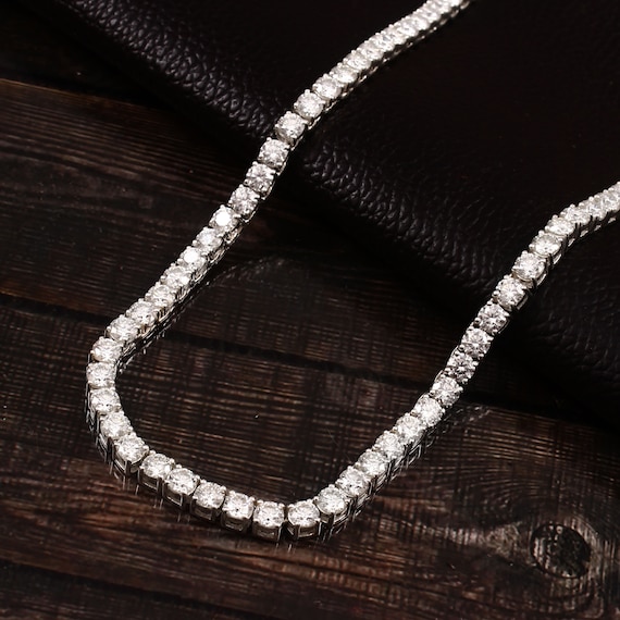 Moissanite Tennis Necklace Iced Out Necklace Chain 3mm 4mm 5mm Moissanite Jewelry 925 Sterling Silver Statement Necklace for Bride Etsy Canada