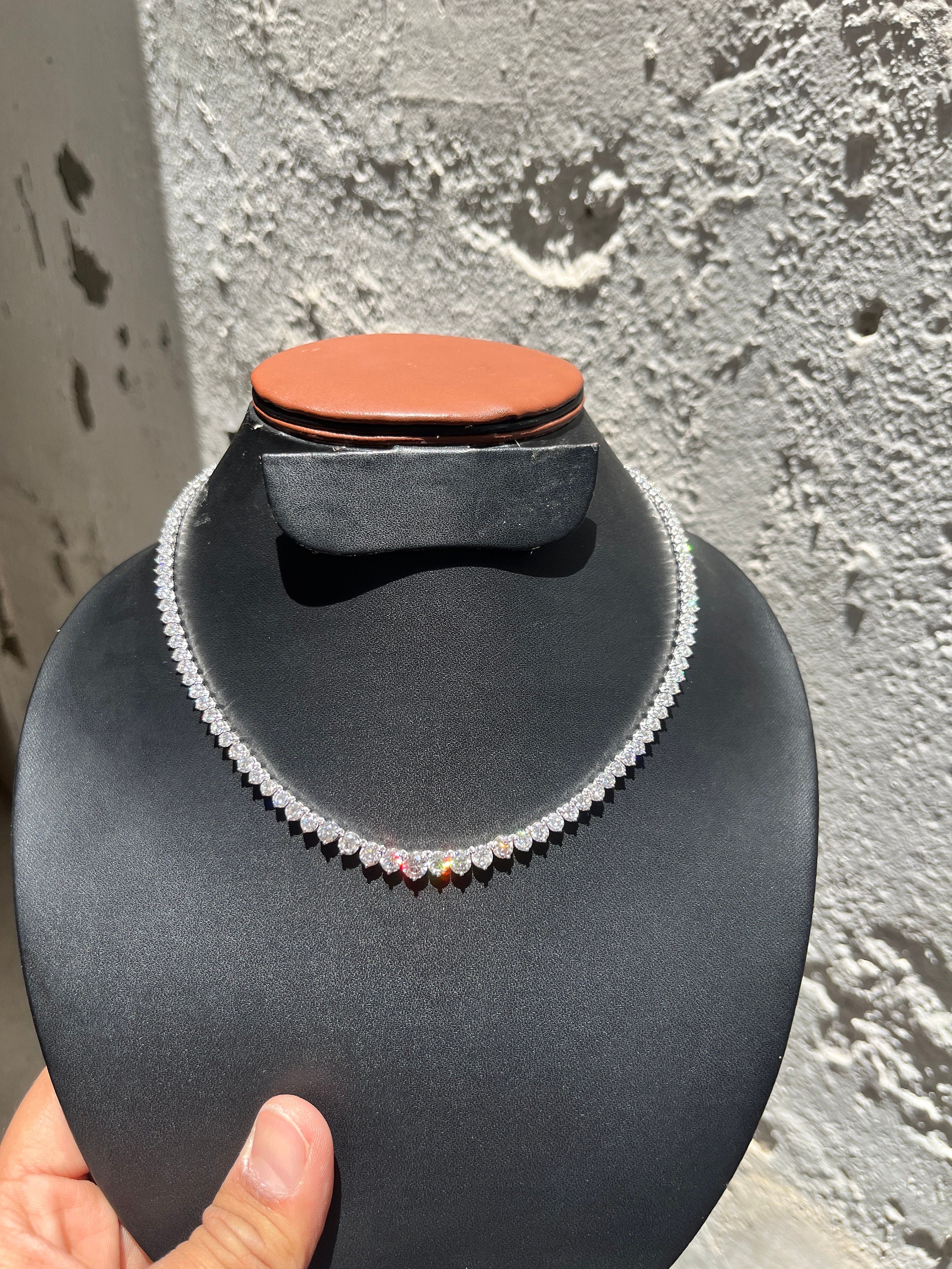 Tennis-Halskette Mit Im Labor Gezüchteten Diamanten, 14 Karat