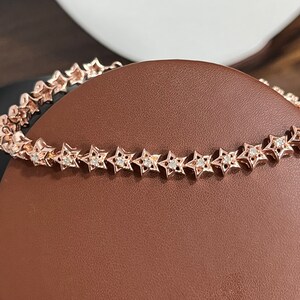 Moissanite star bracelet, 925 sterling silver adjustable chain bracelet, affordable luxury bracelet, available in sterling silver, gold plated, rose gold plated, minimalist designer bracelet, handcrafted jewelry gift