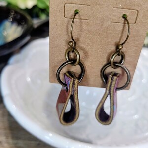 Little loop leather earrings