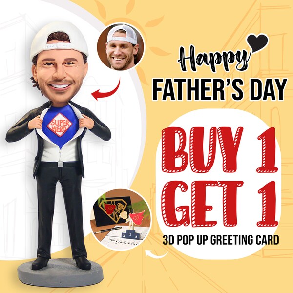 Custom Bobbleheads For Dad, Husband, Boss, Personalized Action Figure Of Yourself, Make Your Own Bobblehead, Father's Day Gift