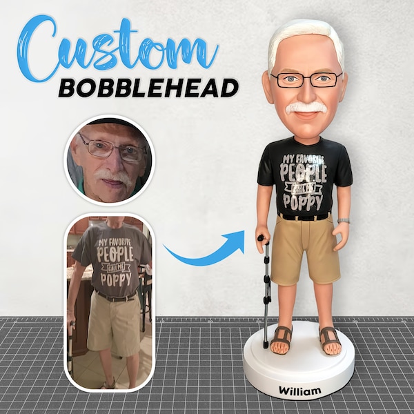 Custom Bobbleheads Cool Father's Day Gifts, Custom Grandfather Bobblehead, Custom Bobblehead As Boss Day Gifts, Father's Day Gift