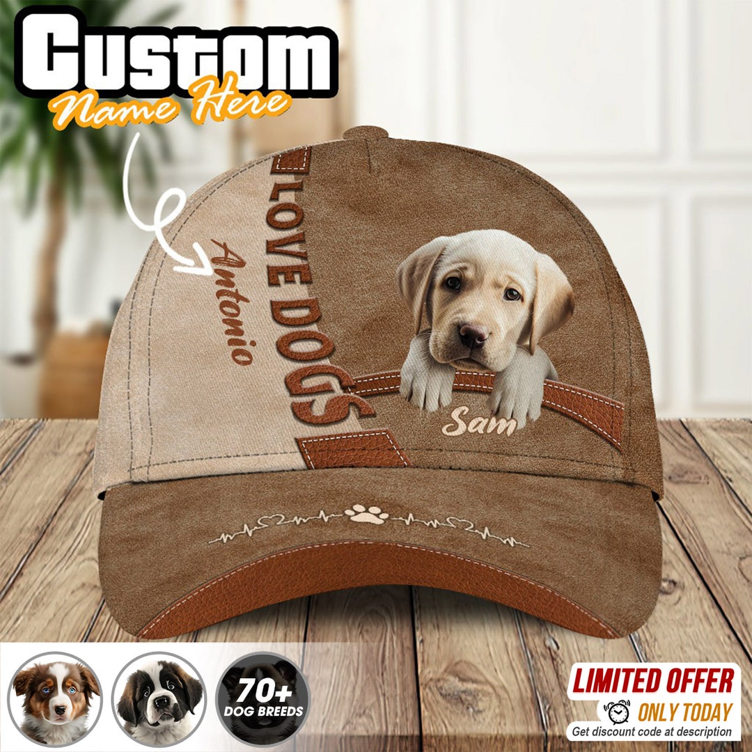 Labrador Retriever Dog Baseball Cap With Your Name Custom Dog Etsy