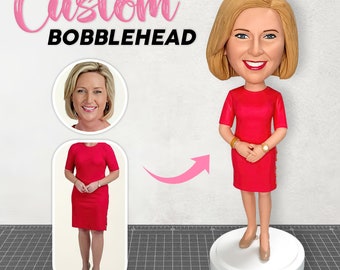 Custom Bobbleheads Casual Woman, Fully Customizable Bobbleheads for Your Female Boss, Personalized Bobblehead, Mother's Day Gift