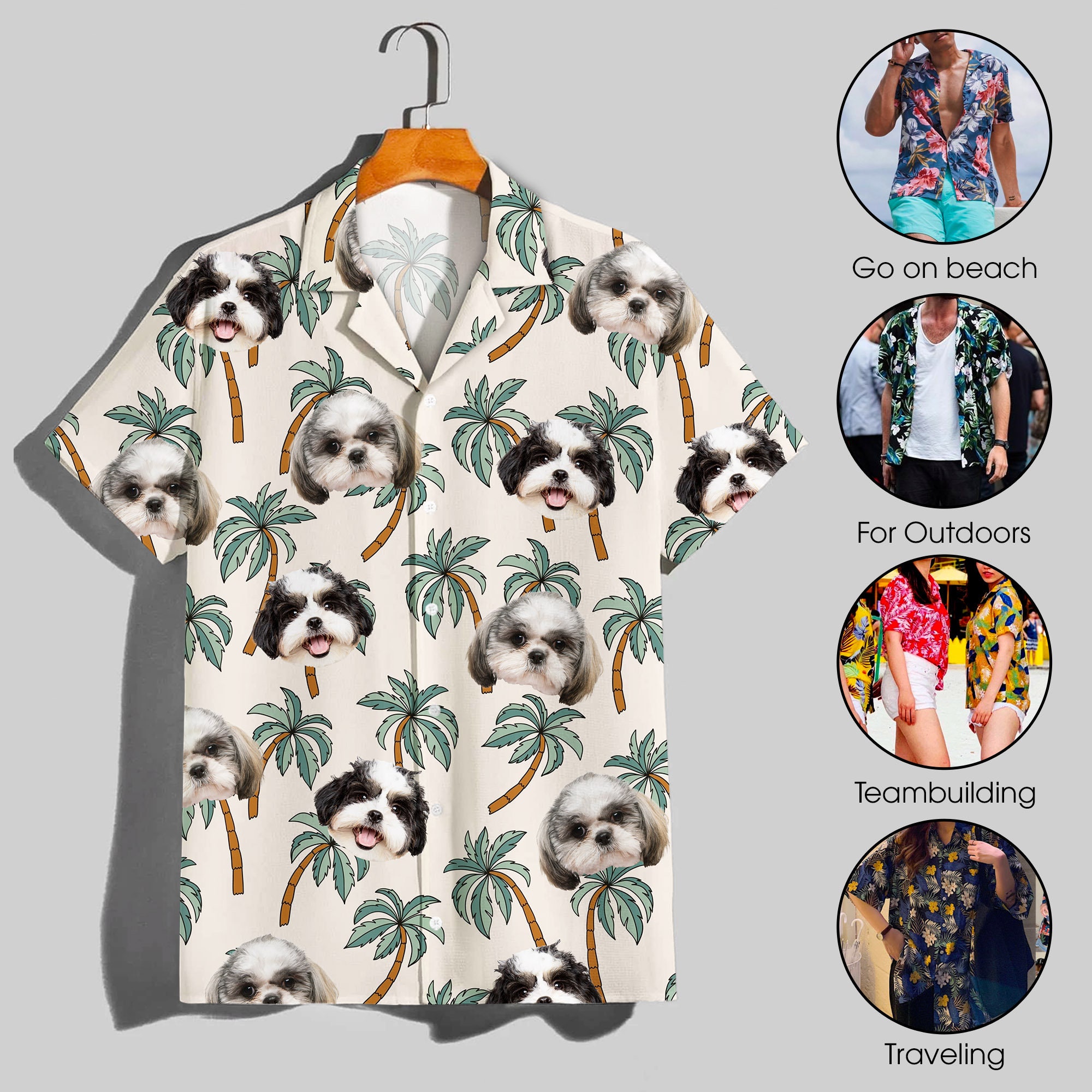 Shih Tzu Dog Face Hawaiian Shirt Custom Pet Shirt All Over Etsy