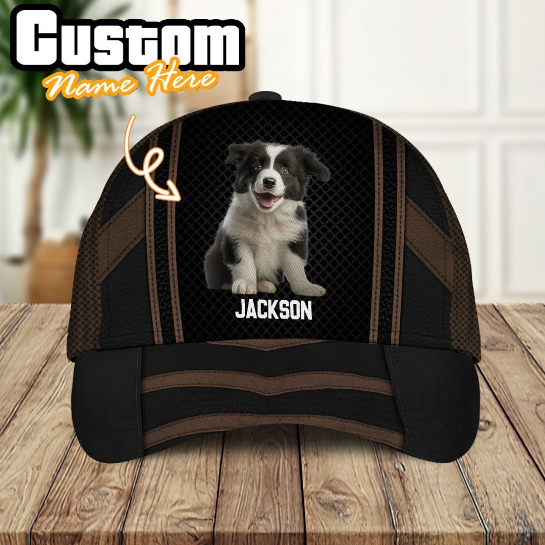 Custom Name and Border Collie Dog Printed Baseball Cap for Etsy