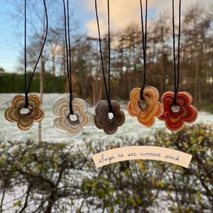 Chunky Marbled Glass Pendant Necklace