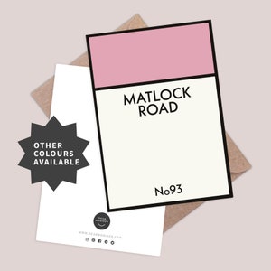 Custom new home card. Monopoly inspired house warming card. Gift for new homeowner. Address cards. Personalised home warming gift.