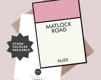 Custom new home card. Board game inspired house warming card. Gift for new homeowner. Address cards. Personalised home warming gift.