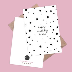 Carte d'anniversaire personnalisée pour enfants. Carte d'anniversaire nuit étoilée. Carte d'anniversaire pour enfants. Carte de visite pour enfants. Carte personnalisée.