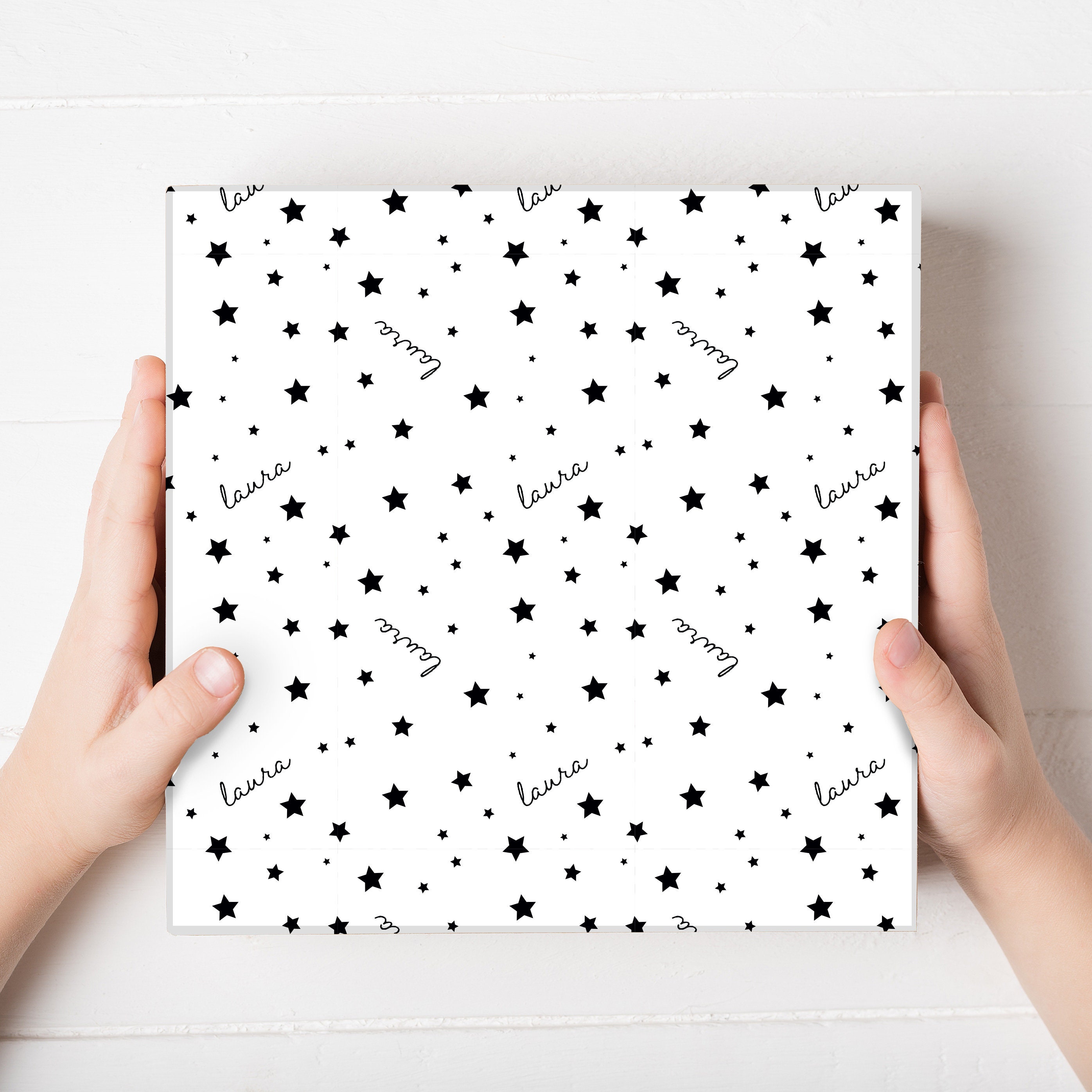 Personalised Kids Gift Wrap. Stars Print Wrapping Paper. -  Israel