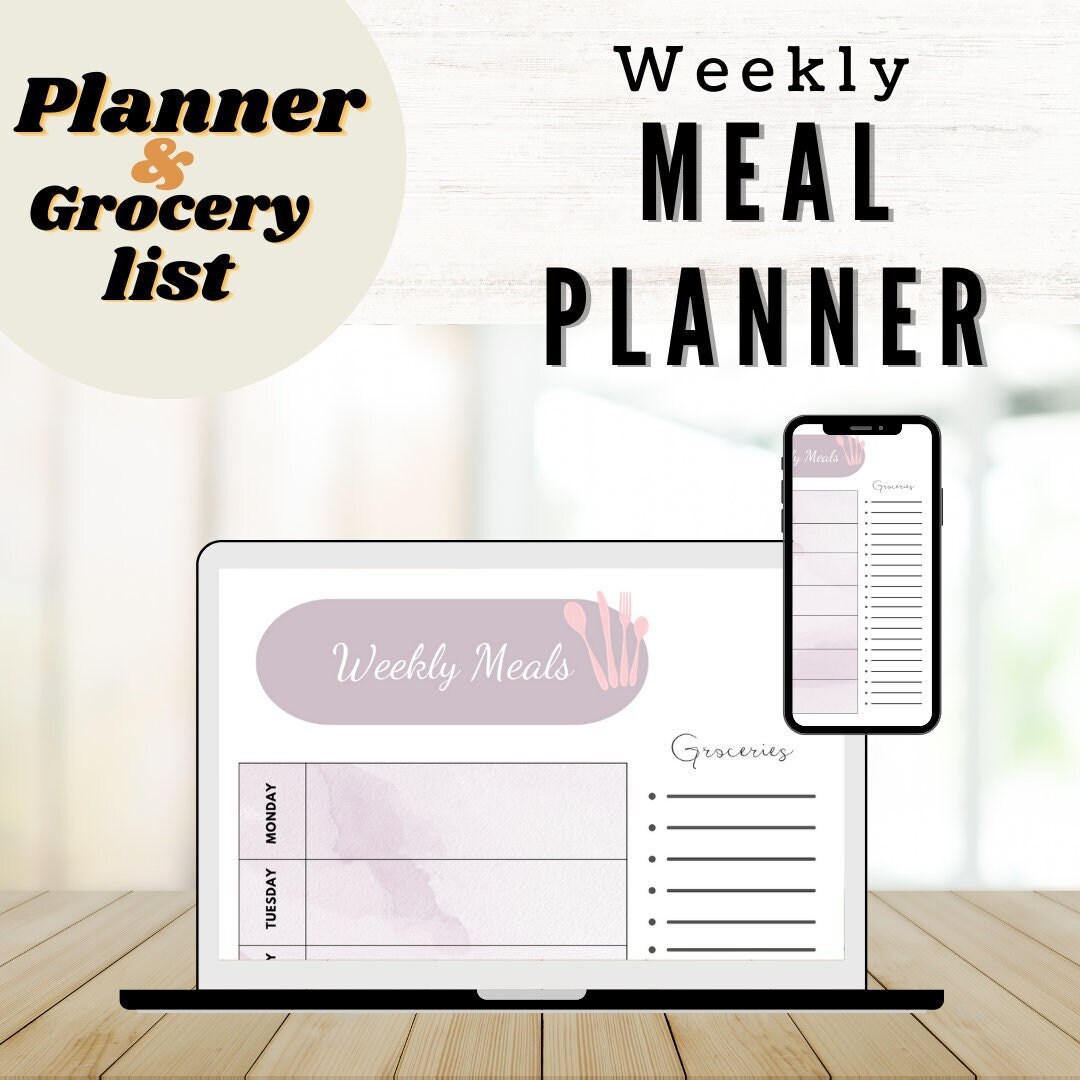 Minimalist Weekly Meal Plan, Printable Weekly Meal Planner, Instant ...