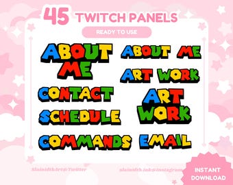 Supermario Twitch Panels Retro Games Twithc streamer Panels