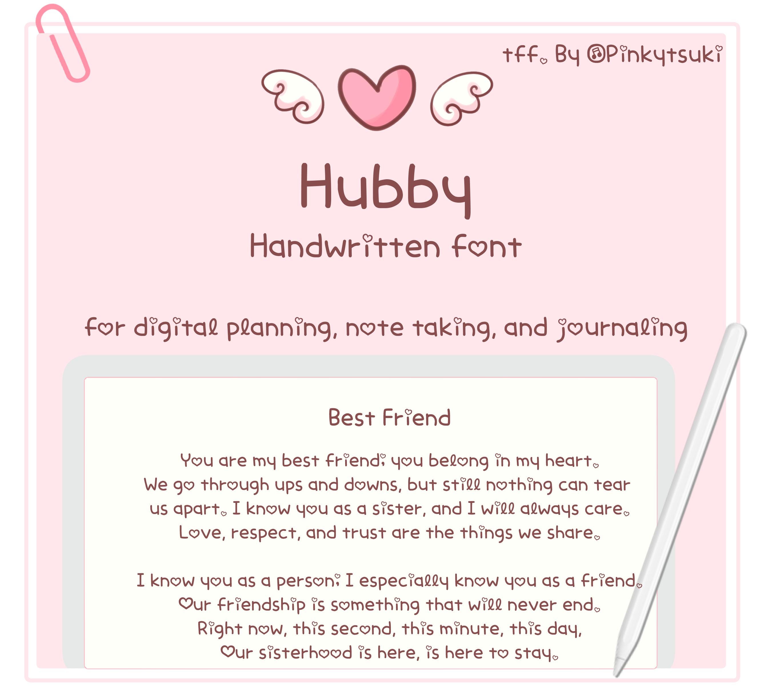 Cute Handwritten Font for Digital Planning, Note-taking, and Journaling ...