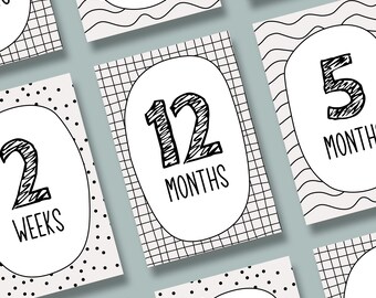Baby Milestone Cards - Rainbow - Printable Cards A6 - Baby Month Cards ...