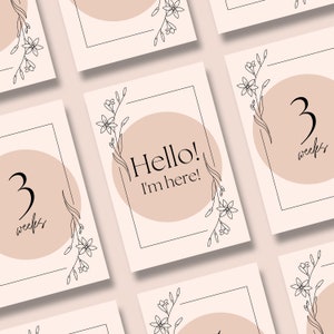 Baby Milestone Cards - Neutral Design - Printable Cards A6 - Baby Month Cards - English - DIGITAL DOWNLOAD