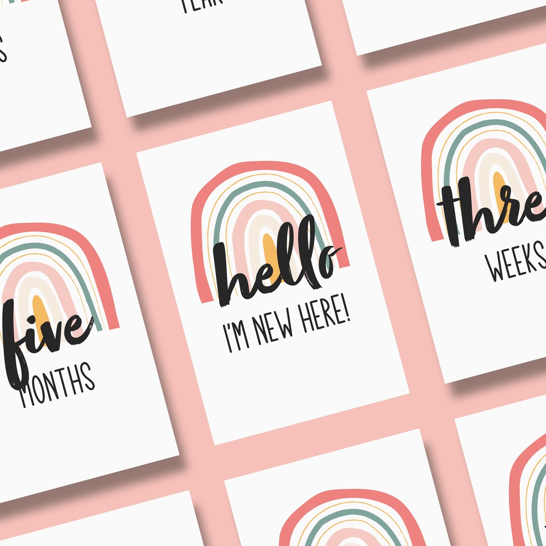 Rainbow Baby Milestone Cards – Printable Photo Props (digital Download ...