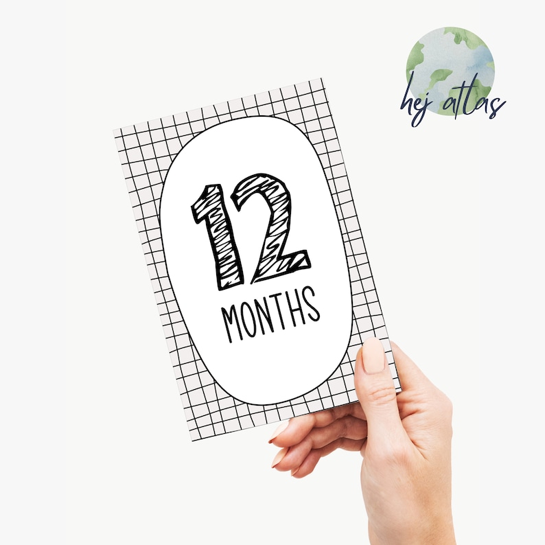 Monochrome Baby Milestone Cards – Printable A6 (digital Download) - Etsy