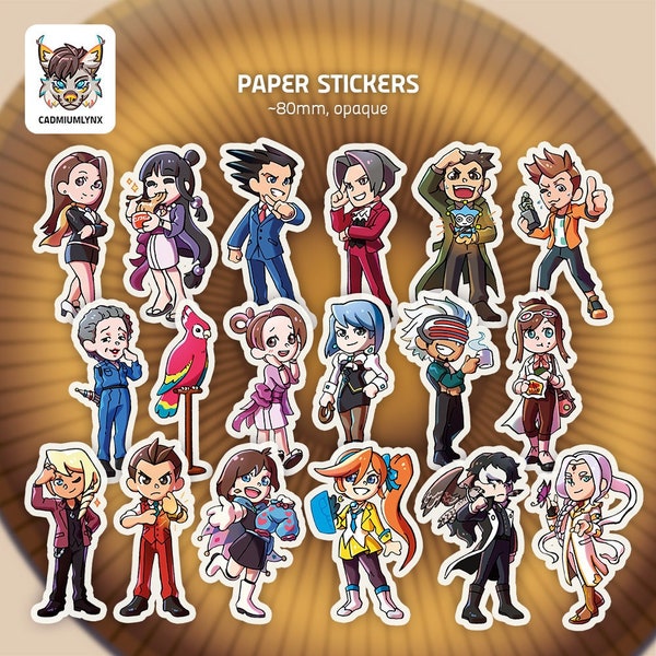 75mm ACE ATTORNEY Paper Stickers