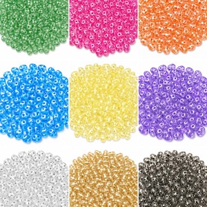 Preciosa Twin Beads Transparent 2.5 x 5 mm, 2-Loch Tschechische Glasperlen, SuperDuo-Stil, mehrere Farben, Rocailles für die Schmuckherstellung, 10g 50g