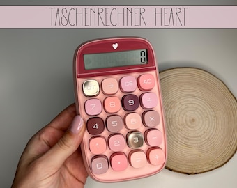 Heart Calculator, Retro Calculator Gold Pink