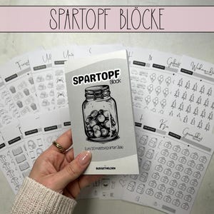 20 Spartöpfe Block A6, Challenge Block, A6 Challenges für die Budgeting Umschlagmethode