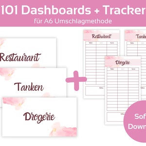 101 Dashboards (Cover Sheets) + Trackers in Minimalist Design for A6 Envelopes Envelope Method in Budget Binder | Digital PDF Download