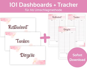 101 Dashboards (Cover Sheets) + Trackers in Minimalist Design for A6 Envelopes Envelope Method in Budget Binder | Digital PDF Download