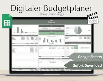 Digital Budget Planner (Envelope Method) | Budget Planner (German) | Template for Google Sheets | Financial Planner | Expense Tracker