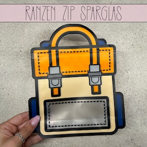 Sac d'école zip pot d'épargne petite monnaie rangement zip | Cadeau pour les écoliers | Petit défi de changement pour la méthode de l'enveloppe budgétaire