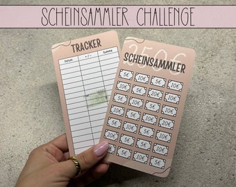 May include: A pink and white printable tracker sheet for a coin collecting challenge. The sheet has a section for tracking the date, plus or minus coins, and the total amount of coins collected. The sheet also has a section for a 250 euro coin collecting challenge with a grid of 20 squares, each with a different denomination of euro coins.
