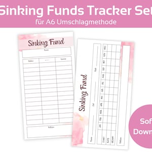 Sinking Funds Tracker Set | Cash Stuffing | Budget Binder Inserts | Envelope Method Tracker | A6 Zipper Envelope Digital PDF Download