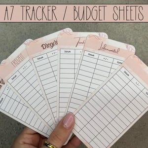 Tracker fogli budget A7 Estetica personalizzata per buste A7, metodo buste, set iniziale raccoglitore budget tedesco