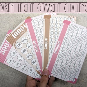 Sparen leicht gemacht Challenge 5000, 10000 Sparchallenge mit Tracker, Challenge A6 Budget Binder, A6 Zipper Umschlagmethode